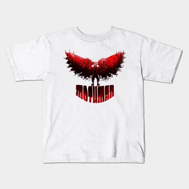 Mothman West Virginia Wing Humanoid Moth Retro Vintage Fleshy Bloody Kids T-Shirt by National Cryptid Society